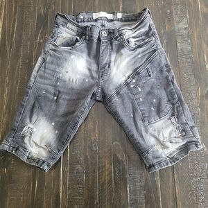 Evolution in Design Denim Shorts Boys Size 14 Distressed Paint Splatter